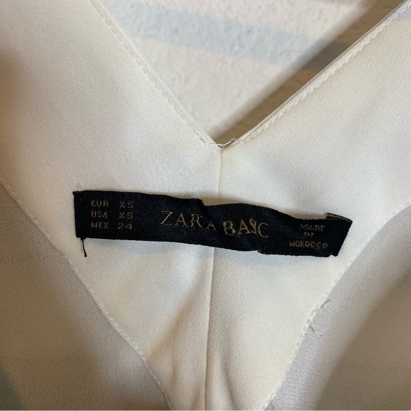 Zara Basic striped linen layered dress with pockets blue white size xs - Picture 7 of 7